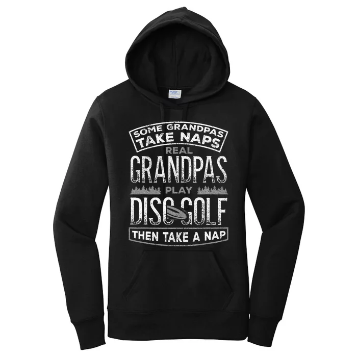 Funny Disc Golf Grandpa Fathers Day Disc Golfing Women's Pullover Hoodie