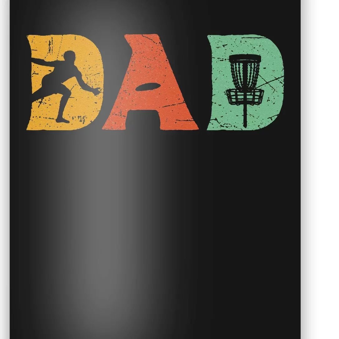 Funny Disc Golf Dad Retro Fathers Day Poster