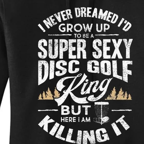 Funny Disc Golf Husband Fathers Day Disc Golfing Women's Pullover Hoodie