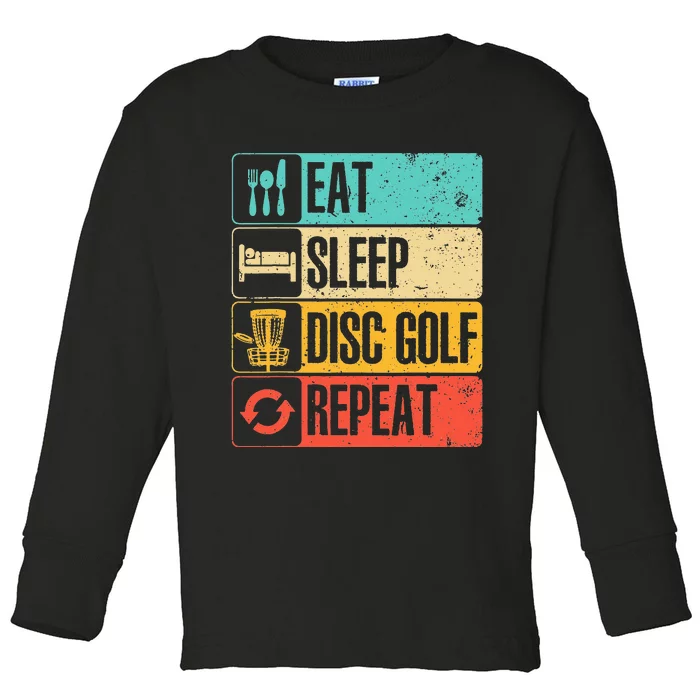 Funny Disc Golf Art For Golf Player Disc Golfers Toddler Long Sleeve Shirt