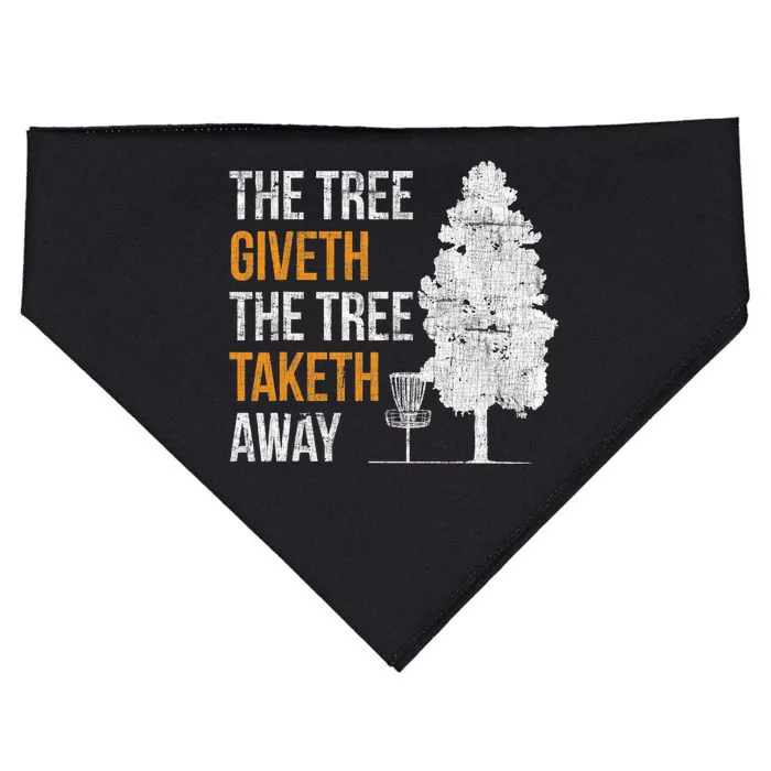 Frisbee Disc Golf The Tree Giveth And Taketh Away USA-Made Doggie Bandana