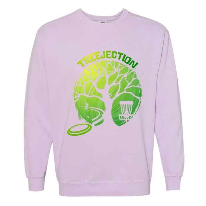 Funny Disc Golf Graphic Tree Gift Garment-Dyed Sweatshirt