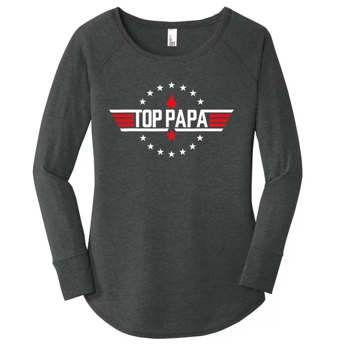 Fathers Day Gift Papa Gift From Grandkids Son Daughter Women's Perfect Tri Tunic Long Sleeve Shirt