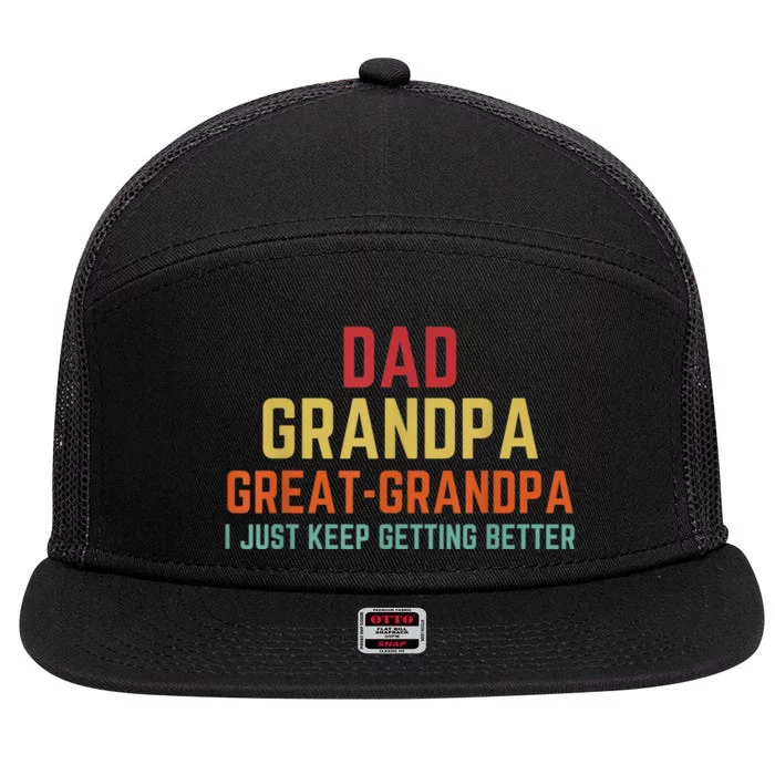 Fathers Day Gift from GrandKid Dad Grandpa Great Grandpa 7 Panel Mesh Trucker Snapback Hat