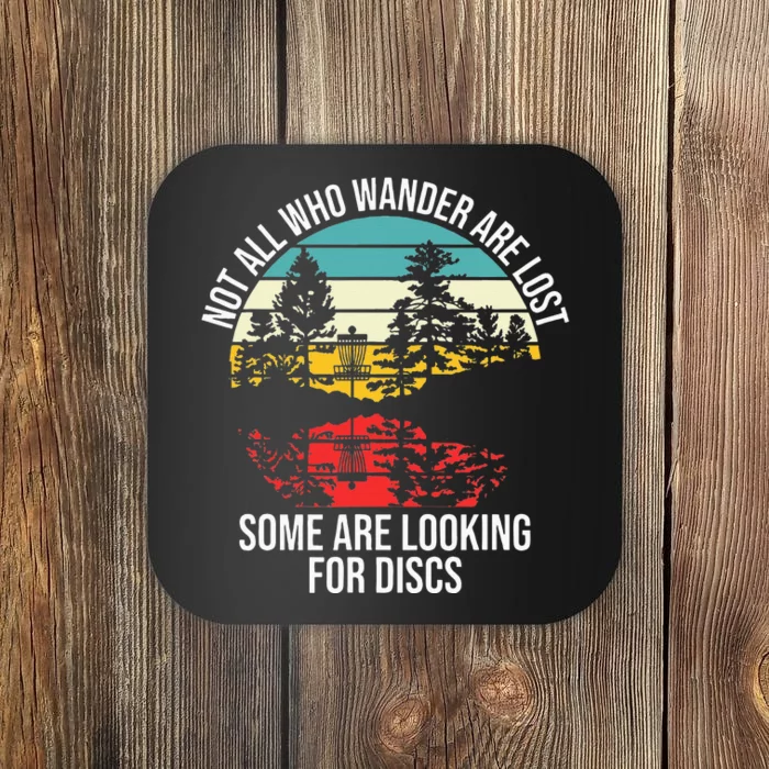 Funny Disc Golf Basket Wandering Art For Disc Golf Players Coaster