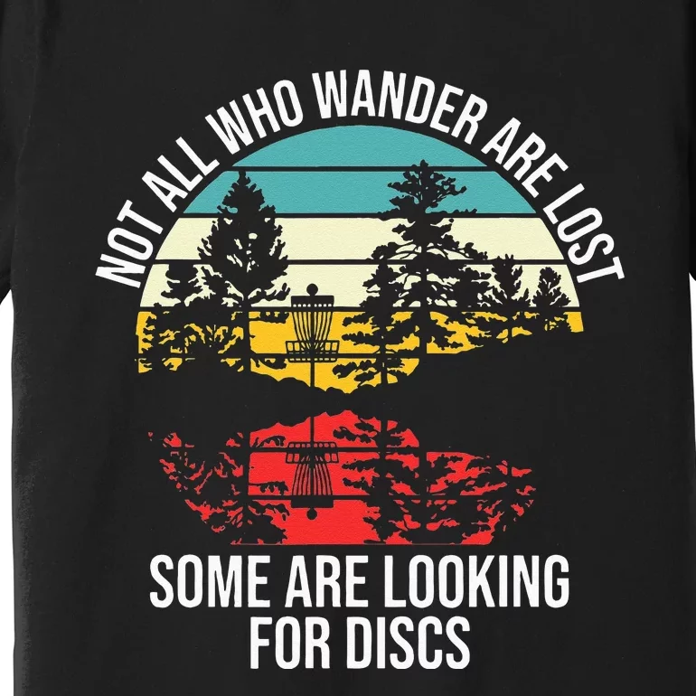 Funny Disc Golf Basket Wandering Art For Disc Golf Players Premium T-Shirt