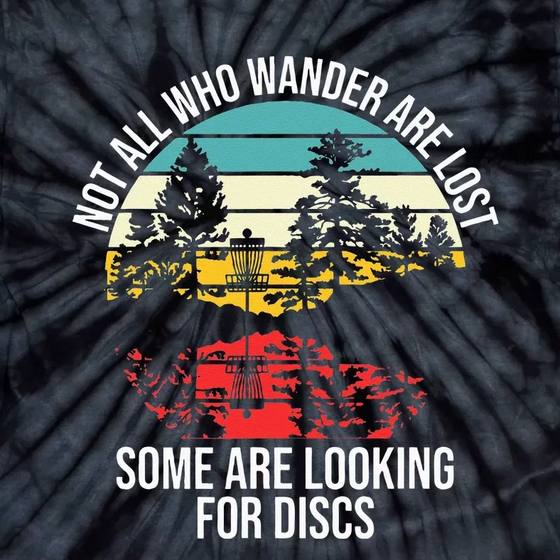 Funny Disc Golf Basket Wandering Art For Disc Golf Players Tie-Dye T-Shirt