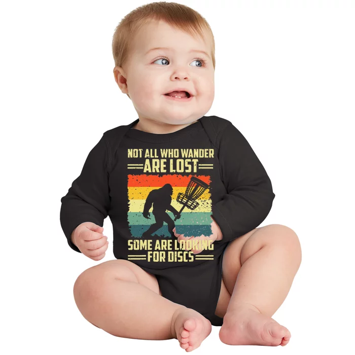 Funny Disc Golf Bigfoot For Disc Golf Players Baby Long Sleeve Bodysuit