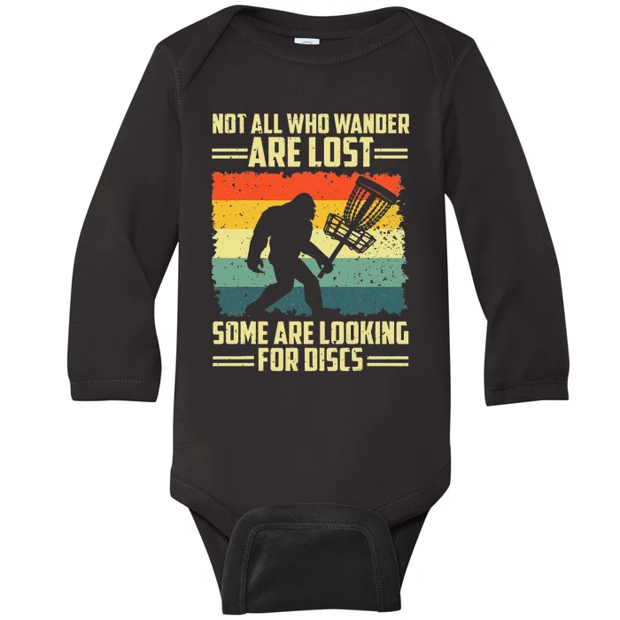 Funny Disc Golf Bigfoot For Disc Golf Players Baby Long Sleeve Bodysuit