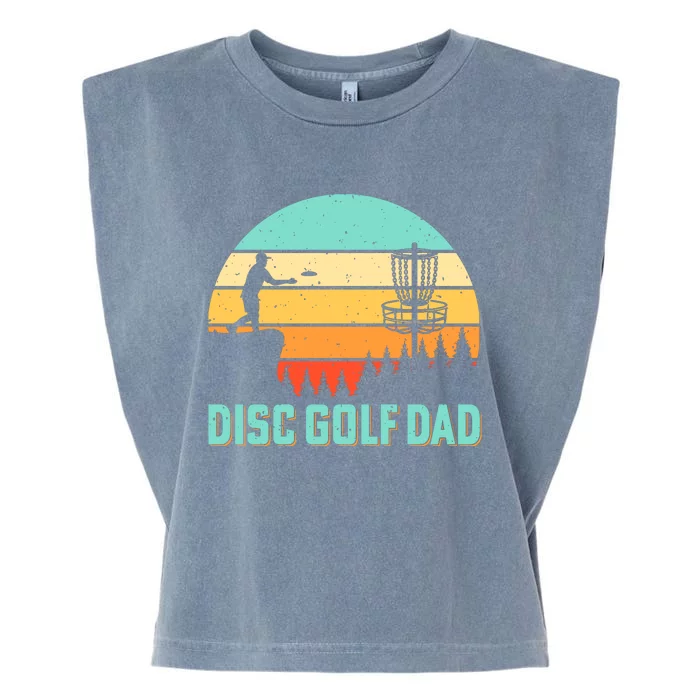 Funny Disc Golf Dad Retro Disc Golf Dad Golfer Dad Golf Lover Vintage Golfing Garment-Dyed Women's Muscle Tee