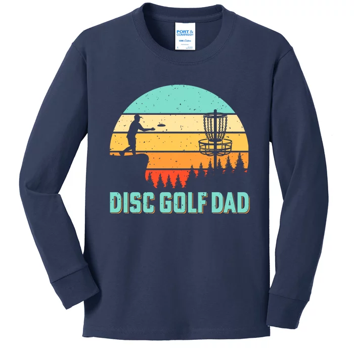 Funny Disc Golf Dad Retro Disc Golf Dad Golfer Dad Golf Lover Vintage Golfing Kids Long Sleeve Shirt