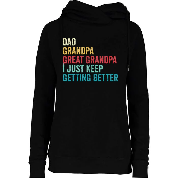 Fathers Day Grandpa Gift From Grand Dad Great Grandpa Womens Funnel Neck Pullover Hood