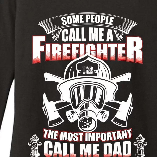 Fathers Day Gift For Firefighter Dad Fireman Womens CVC Long Sleeve Shirt