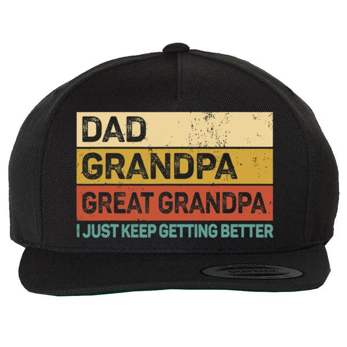 Fathers Day Gift from Grand Dad Grandpa Great Grandpa Wool Snapback Cap