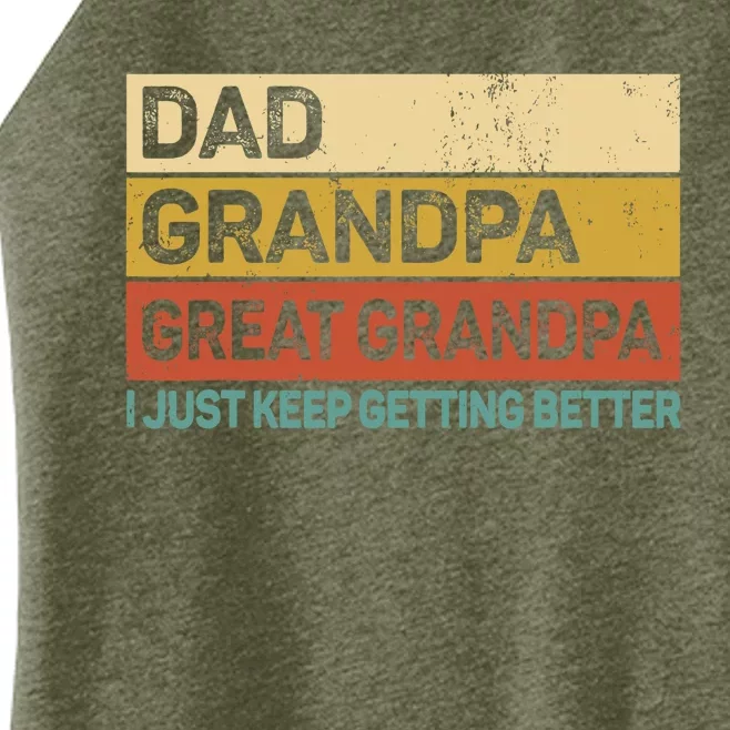 Fathers Day Gift from Grand Dad Grandpa Great Grandpa Women’s Perfect Tri Rocker Tank