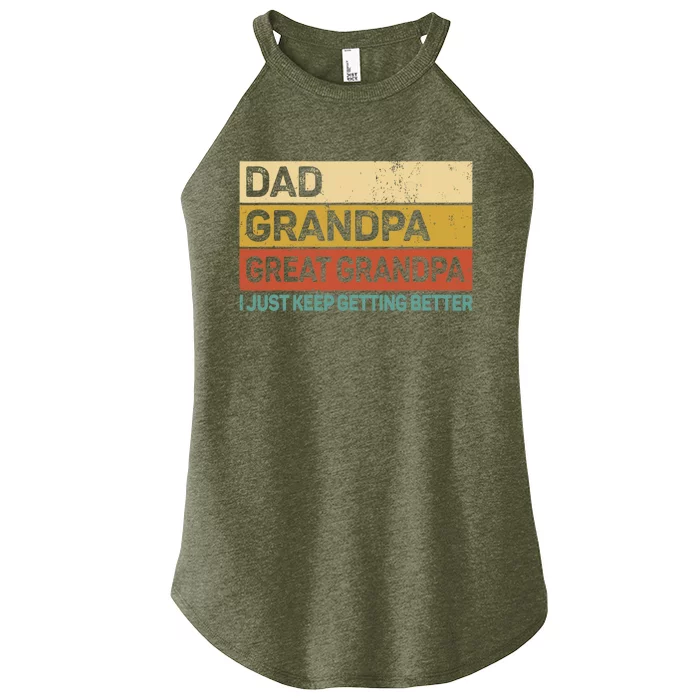 Fathers Day Gift from Grand Dad Grandpa Great Grandpa Women’s Perfect Tri Rocker Tank