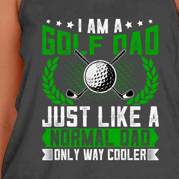 Father's Day Golf Dad Just Like A Normal Dad Gift For Dad Women's Knotted Racerback Tank