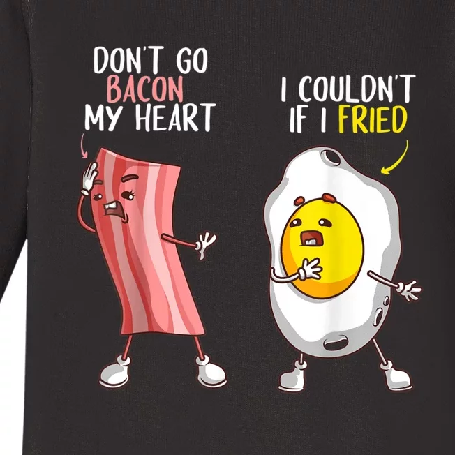 Funny Don't Go Bacon My Heart Cool Bacon And Egg Foodie Baby Long Sleeve Bodysuit