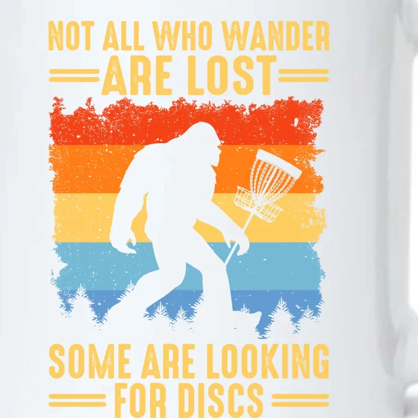 Funny Disc Golf Art For Bigfoot Lovers Not All Who Wander Are Lost Black Color Changing Mug