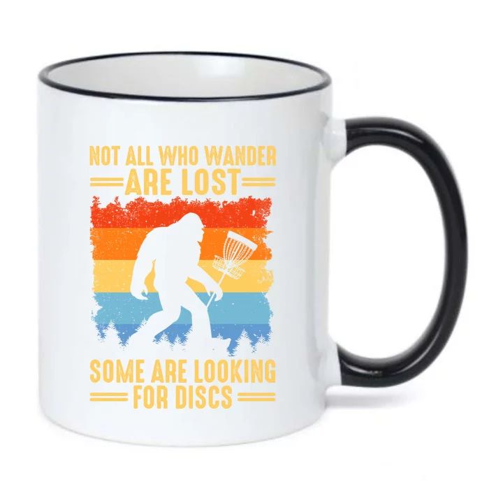 Funny Disc Golf Art For Bigfoot Lovers Not All Who Wander Are Lost Black Color Changing Mug