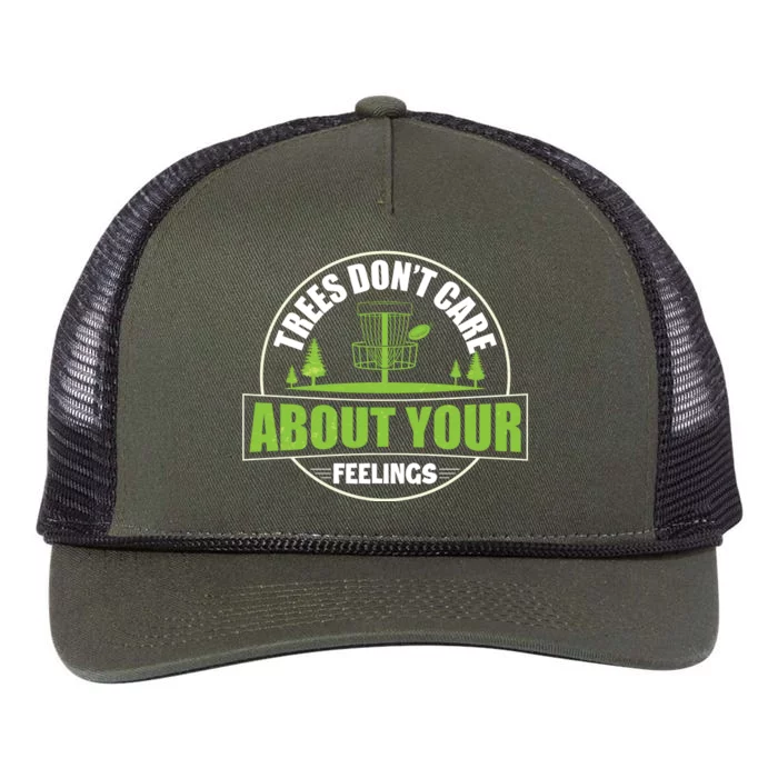 Funny Disc Golf Trees Don't Care About Your Feelings Retro Rope Trucker Hat Cap