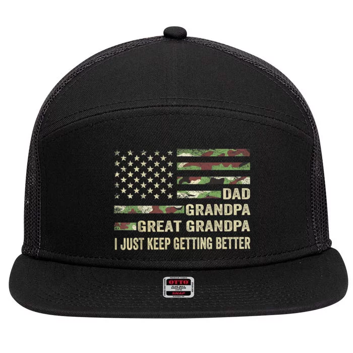 Fathers Day Gift from GrandKid Dad Grandpa Great Grandpa 7 Panel Mesh Trucker Snapback Hat