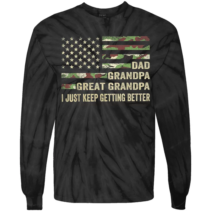 Fathers Day Gift from GrandKid Dad Grandpa Great Grandpa Tie-Dye Long Sleeve Shirt