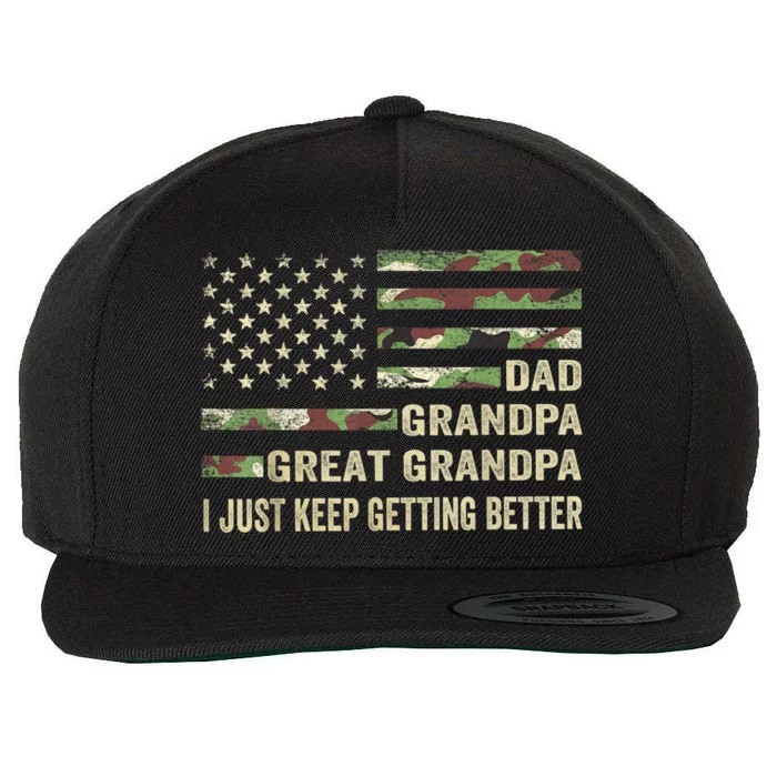 Fathers Day Gift from GrandKid Dad Grandpa Great Grandpa Wool Snapback Cap