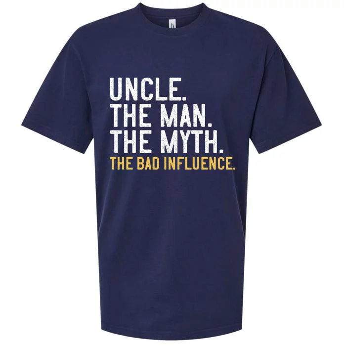 Father's Day Gift Uncle The The Myth The Bad Influence Gift Sueded Cloud Jersey T-Shirt