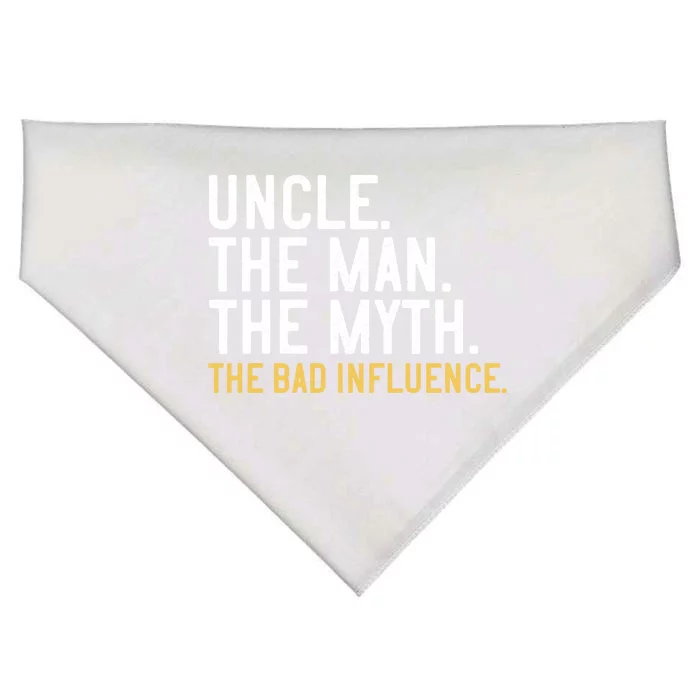 Father's Day Gift Uncle The The Myth The Bad Influence Gift USA-Made Doggie Bandana