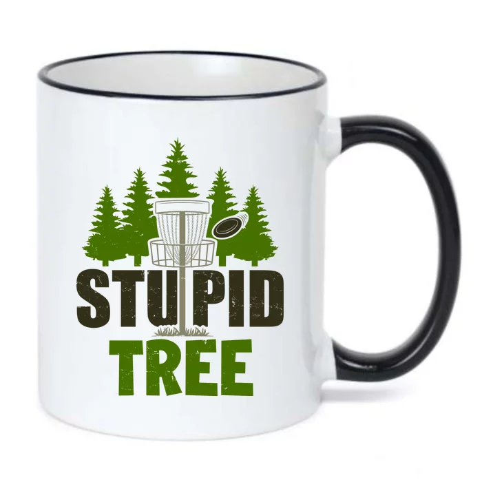 Funny Disc Golf Stupid Tree Black Color Changing Mug