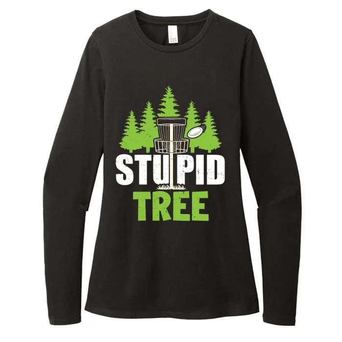 Funny Disc Golf Stupid Tree Womens CVC Long Sleeve Shirt