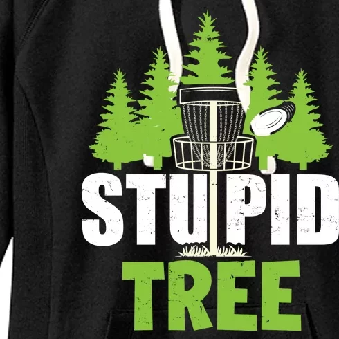 Funny Disc Golf Stupid Tree Women's Fleece Hoodie