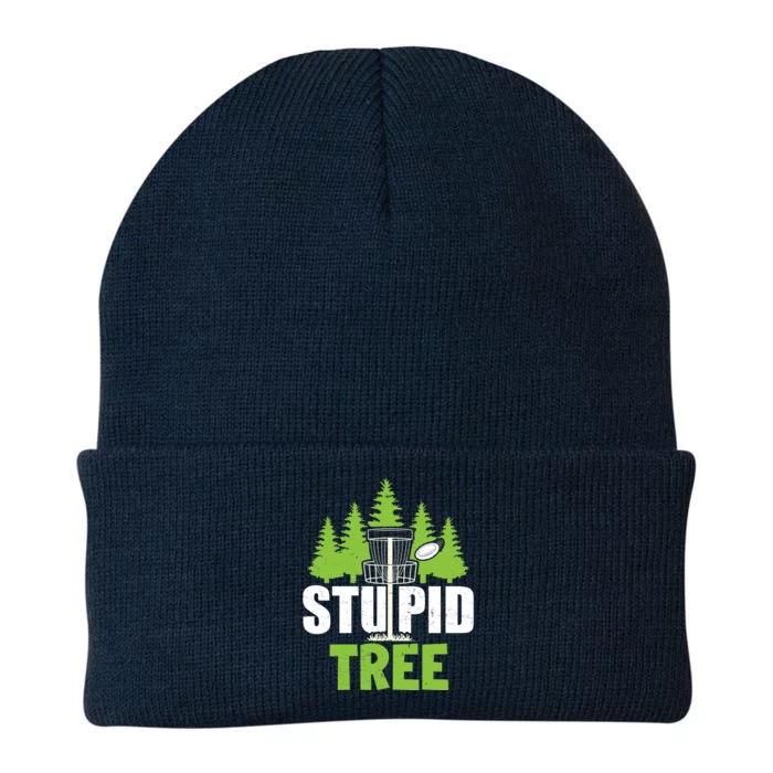 Funny Disc Golf Stupid Tree Knit Cap Winter Beanie