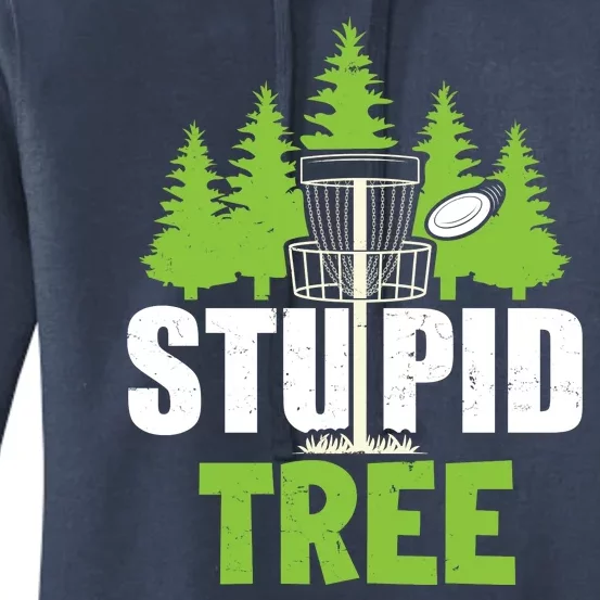 Funny Disc Golf Stupid Tree Women's Pullover Hoodie