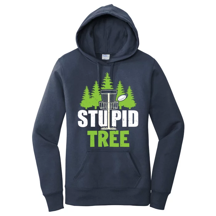 Funny Disc Golf Stupid Tree Women's Pullover Hoodie