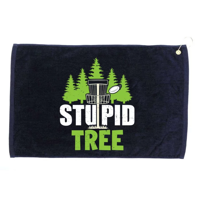 Funny Disc Golf Stupid Tree Grommeted Golf Towel