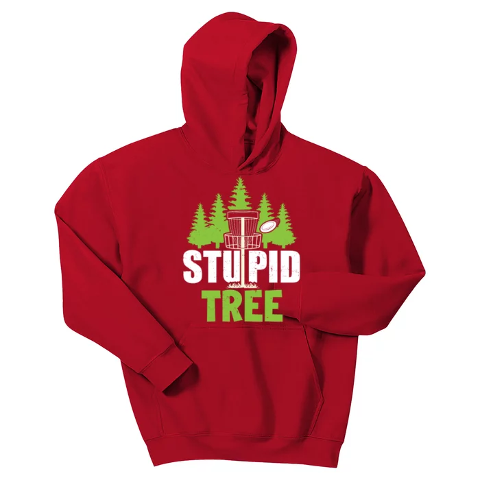 Funny Disc Golf Stupid Tree Kids Hoodie