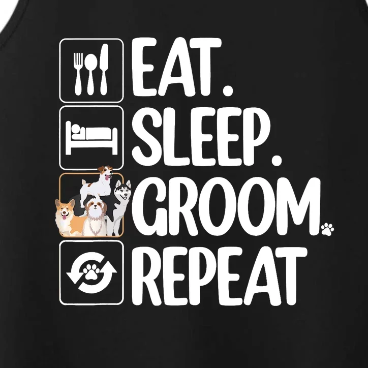 Funny Dog Groomer Design For Pet Groomer Grooming Performance Tank