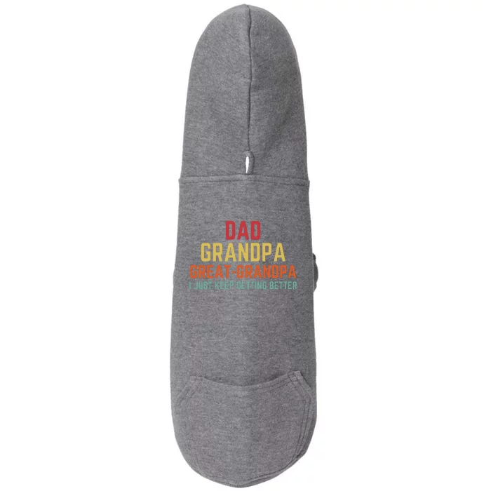 Fathers Day Gift From Grandkids Dad Grandpa Great Grandpa Doggie 3-End Fleece Hoodie