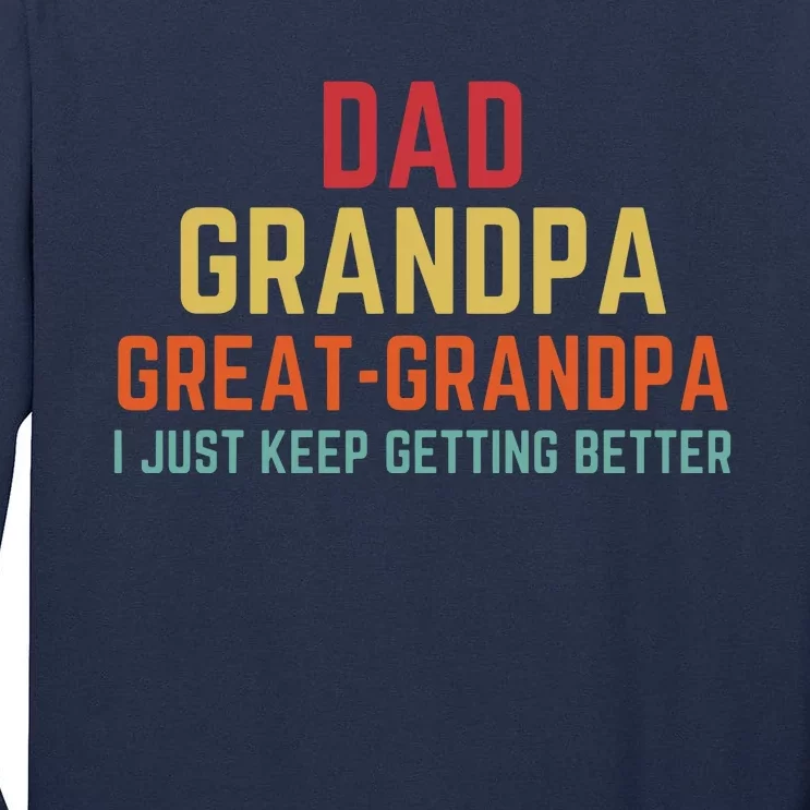 Fathers Day Gift From Grandkids Dad Grandpa Great Grandpa Tall Long Sleeve T-Shirt