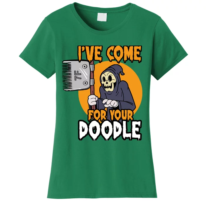 Funny Dog Groomer Reaper Brush Your Dog Grooming Halloween Women's T-Shirt