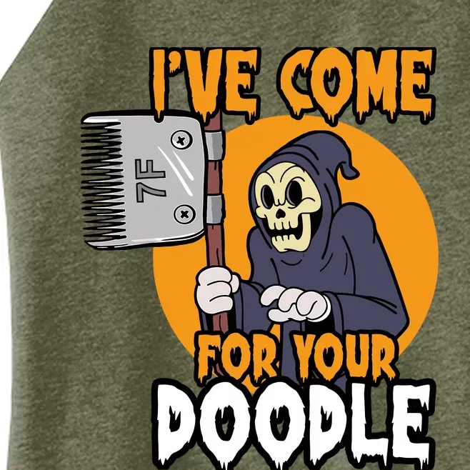 Funny Dog Groomer Reaper Brush Your Dog Grooming Halloween Women’s Perfect Tri Rocker Tank