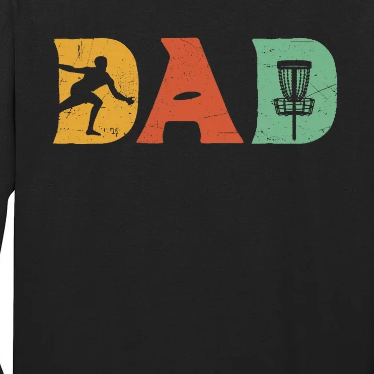 Funny Disc Golf Dad Retro Fathers Day Tall Long Sleeve T-Shirt