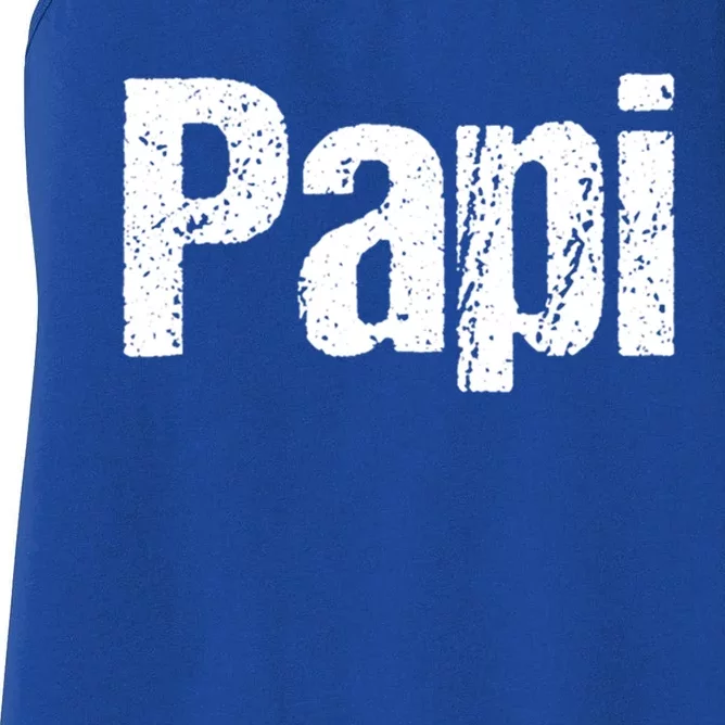 Fun Dad Gift Papi Hooded Gift Hispanic Spanish Gift Women's Racerback Tank