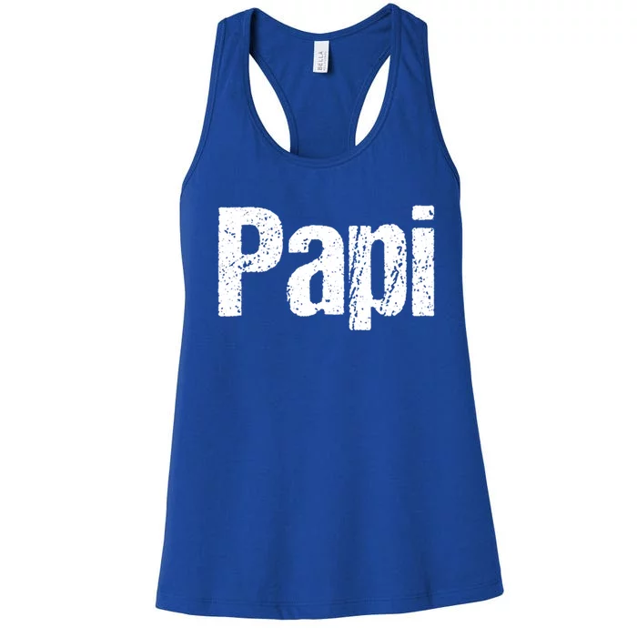 Fun Dad Gift Papi Hooded Gift Hispanic Spanish Gift Women's Racerback Tank