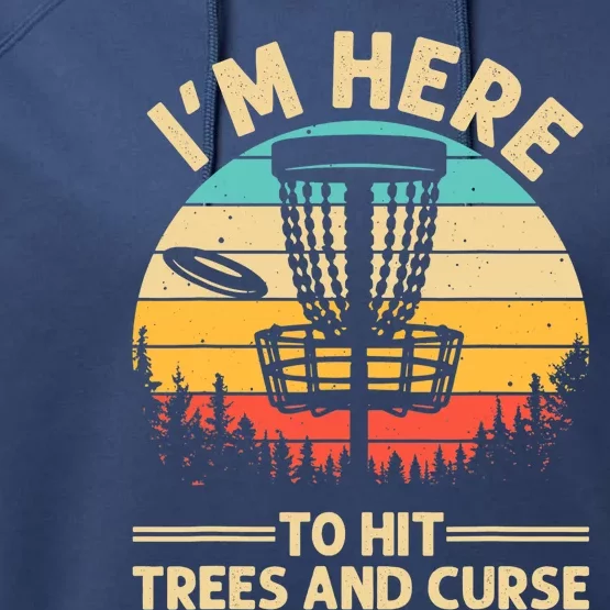 Funny Disc Golf Disc Golf Player Trees Sports Performance Fleece Hoodie