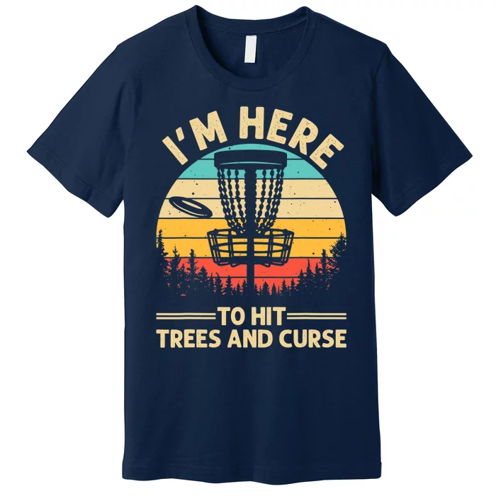 Funny Disc Golf Disc Golf Player Trees Sports Premium T-Shirt