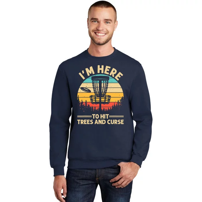 Funny Disc Golf Disc Golf Player Trees Sports Tall Sweatshirt