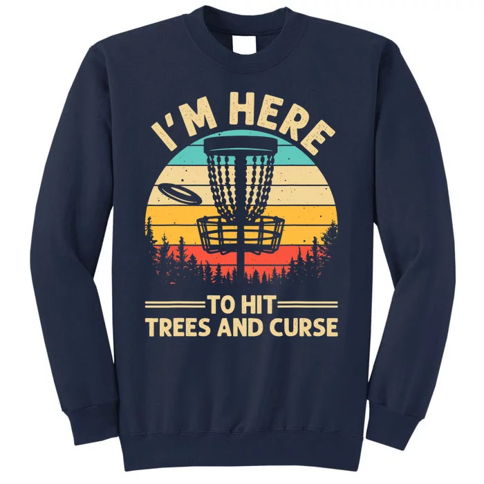 Funny Disc Golf Disc Golf Player Trees Sports Tall Sweatshirt